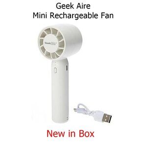 Geek Aire Mini Rechargeable White Fan